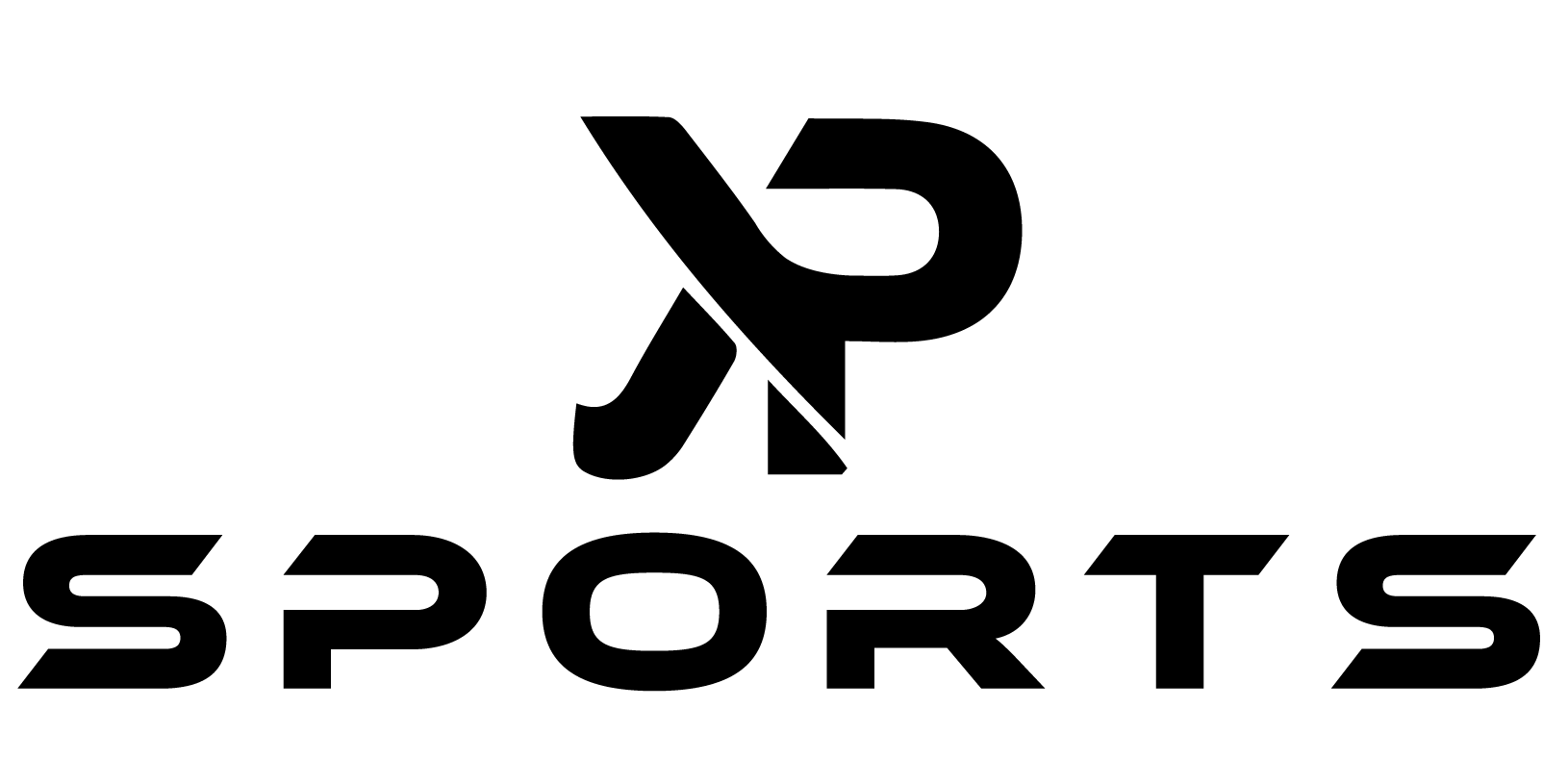 KP Sports Logo schwarz auf weißem Hintergrund. Der Buchstabe K vermischt mit dem Buchstaben P und das Wort SPORTS.
